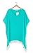 Adreamly Women's Pom Pom Trim Kaftan Chiffon Swimwear Bathing Suit Beach Cover Up Light Green Medium