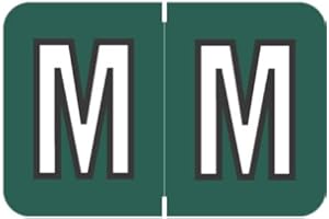 Doctor Stuff - File Folder Labels, Alphabet Letter M, Barkley/Sycom FABKM - BRAM Series Compatible Alpha Stickers, Dark Green, 1" x 1-1/2", 126 Labels/Package