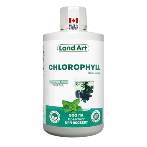 Liquid Chlorophyll Mint - Cold Extracted from Non-GMO Alfalfa - Clorofila - Detox Cleanse - Alkalization & Antioxidant Support - Vegan - Gluten Free - Made in Canada - 500 ml Bottle