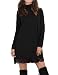 Leadingstar Women Turtleneck Lace Splice Loose Casual T Shirt Dress (Black, XL) primary