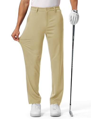 BGOWATU Stretch Dress Pants for Men Golf 30"/32"/34" Quick Dry 5 Pockets at Amazon