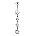 FLYOW S925 Sterling Silver Dangle Belly Button Rings Women Navel Rings CZ Body Piercing