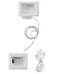 DataComm Electronics 50 3331 WH KIT, juego organizador de cable de TV, panel plano (pequeño) Kit organizador con solución de poder Blanco