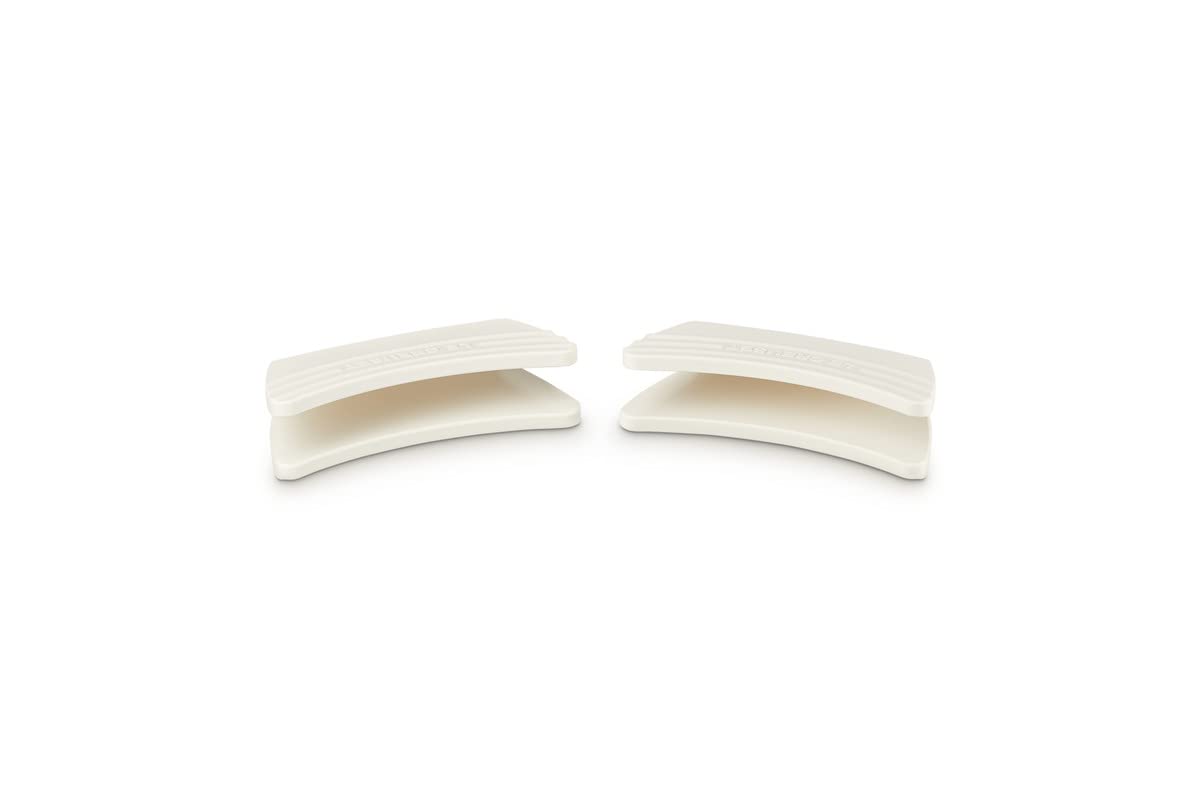 LE CREUSET x2 Silicone Side Handle Grip Meringue - Standard Pkg