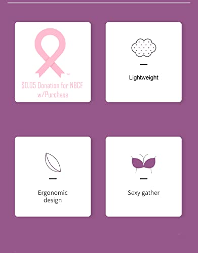 VFanxi Adhesive Bra Strapless Sticky Invisible Push Up Silicone Bra for Backless Dress, 1x Thick, A Pink