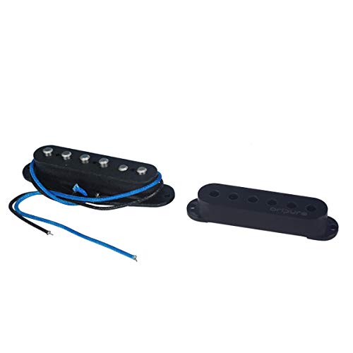 OriPure Hot Strat Single Coil Pickup Vintage Staggered Alnico 5 Pickup Black Cover - Middle Position - Thumbnail 3