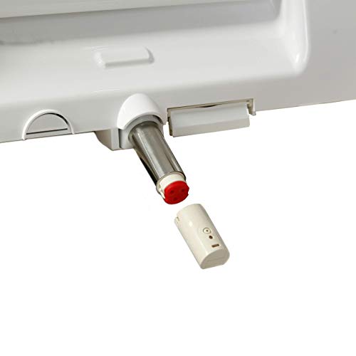 SmartBidet SB-110 Electric Bidet Seat for Elongated Toilets with Control Panel, Stainless Steel Nozzle with Removable Nozzle Cap, Child Wash Function, Slim and Strong Design in White
