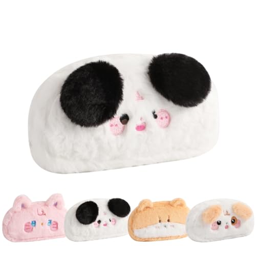 Photo 1 of NIORYUZ Fluffy Plush Cute Animal Puppy Kitty Bunny Pencil/Pen Pouch Soft Cosmetic Bag Tote/Travel Organizer Large Capacity (Puppy-1)