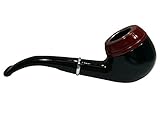 Gentlemen's Real Smoking Pipe Tobacco Half Bent Billiard Stem Costume Prop Black