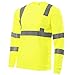 JORESTECH Safety T Shirt Reflective High Visibility Long Sleeve Yellow/Lime ANSI Class 3 Level 2 Type R TS-02 (3XL)