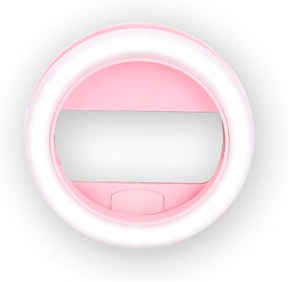 Selfie Ring Light for iPhone 6, CandyQ Rehargeable Selfie Ring Light for iPhone 6 plus/6s/6/5s/5/4s/4/Samsung Galaxy S6 Edge/S6/S5/S4/S3 And Other Smart Phones (Pink)