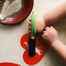 image for EazyHold Green Silicone Childrens Adaptive Aid for Eating Utensils, Wr