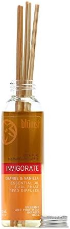 Essential Oils Reed Diffuser 3.8oz | Orange &amp; Vanilla (Invigorate) by Blumsi
