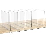 HBlife 6 Pack Clear Shelf Dividers, Vertical Purse