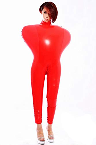Aufblasbarer Zwangsjacken-Catsuit mit hohem Kragen 0.35mm mehrere Farben erhältlich (XL)