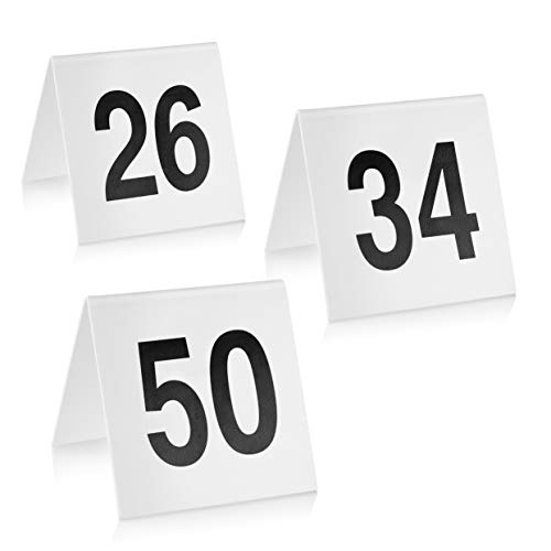 New Star Foodservice 27624 Double Side Plastic Table Numbers, 26-50, 3