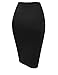 TWINTH Pencil Skirts Plus Size Casual Skirt Elastic Waist Band Scuba Streychy Solid Color Black Xx-Large