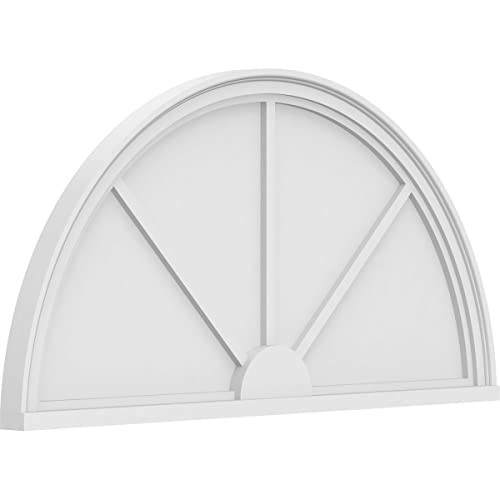 42"W x 21"H x 2"P Half Round 3 Spoke Architectural Grade PVC Pediment