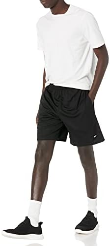 Pantalones Cortos Deportivos de Baloncesto, Holgados, Cintura Elástica, Transpirables, Absorben la humedad Hombre, Paquete de 2, Negro, M