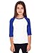 Hat and Beyond Kids Raglan Jersey Child Toddler Youth Uniforms 3/4 Sleeves T Shirts (Medium (6-7 Year), (Kid) 5bh03 White/Royal Blue)