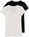 2 Pack Lucky 21 Women's Basic V-Neck T-Shirts Large Black, White