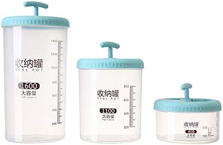 ZHHAOXINST Durable Stackable Food Storage Containers with Airtight Lids, Set of 3 - BPA Free & Food Grade Plastic - Snack & Cereal Dispenser Suitable for kitchen