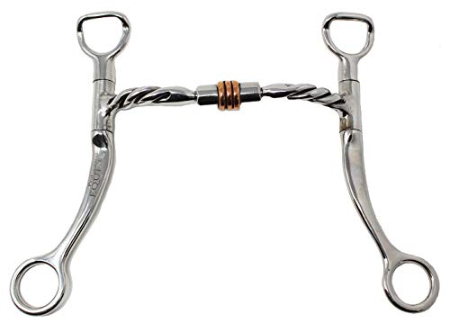 Professional Equine Horse Stainless Steel 5″ Copper Roller Twisted Jointed Mouth Curb Horse Bit 35316B