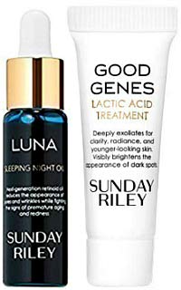 Sunday RiIey Luna Sleeping Night Oil & Good Genes Lactic Acid Treatment Travel Size, Set of 2
