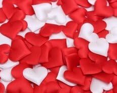 Love Events Valentine's Day Red and White Heart 200 Count Fabric Sponge Heart Confetti Love Theme Table Bed Scatter Wedding