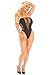 Cocolicious Women's Sexy Lingerie String Me Along Seamless Bodysuit with Spaghetti Straps - One Size Black