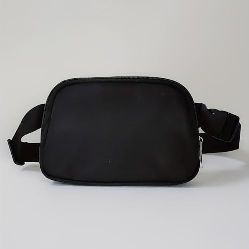 Photo 1 of 1Pc fanny pack for men women nylon adjustable shoulder strap zippers waterproof black