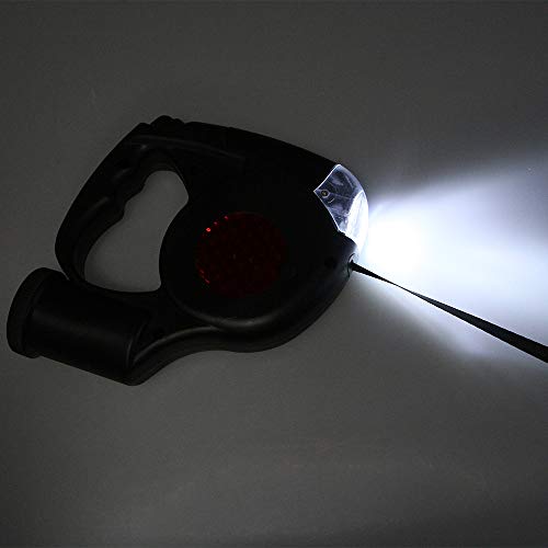 Dog Traction Rope Automatic Retractable Leash 5M 3 LED Lights with Garbage Bags