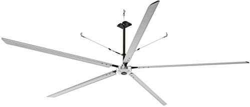 Hunter Industrial Titan HVLS Ceiling Fan - 24ft. Dia. 460 Volts, 3-Phase, Silver, Model Number 72037