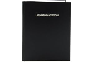 BookFactory Black A4 Lab Notebook - 168 Pages (5mm Grid Format), A4-8.27 x 11.69 (21 cm x 29.7cm), Black Cover, Smyth Sewn Ha