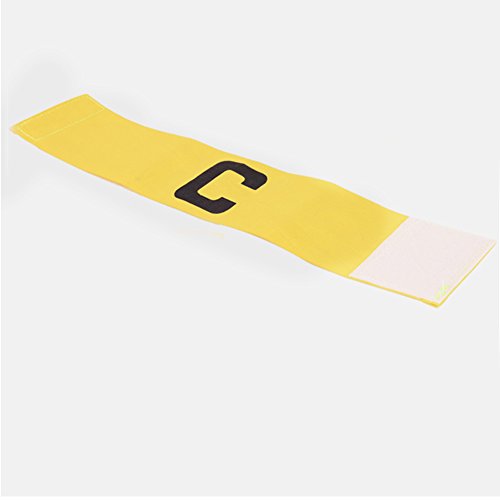 Football Soccer Elastic Captain Armband Basketball Adjustable Player Bands For Adults (Yellow)