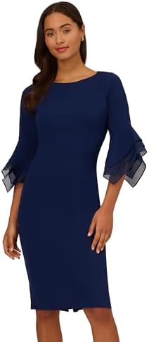 adrianna papell lace sheath dress navy Adrianna Papell Navy Crepe Sheath Dress Lace