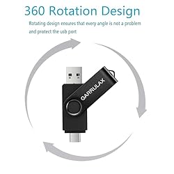 GARRULAX USB Flash Drive, 128GB 2 in 1 OTG Type C