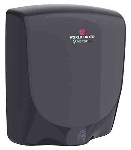 World Dryer Q-162A VERDEdri Commericial Hi-Speed Quick-Dry Surface-Mounted ADA Compliant Hand Dryer, Aluminum Cover in Black, Universal Voltage 110-240V - Thumbnail 2