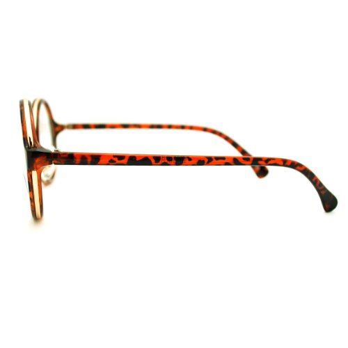 Dark Tortoise Round Clear Lens Glasses Classic Circle Frame Eyeglasses Unisex