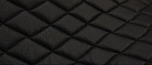 BLACK QUILTED VINYL FABRIC WITH 3/8" FOAM BACKING UPHOLSTERY BY THE YARD
