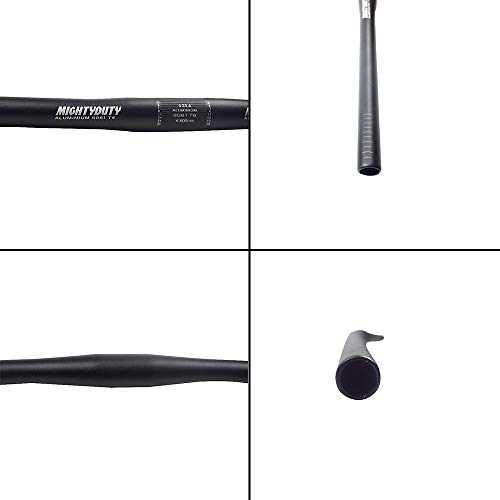 MIGHTYDUTY Bicycle Handlebar, Aluminum Alloy Small Straight Handlebar MTB Mountain Road Bike Flat Handlebar Folding Bicycle Handlebar (25.4X600MM, Black)