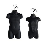 Mannequin24 The Competitive Store Toddler and Child Mannequin Forms Set Use with Boys and Girls Clothing 18MO-7 Kid Sizes, Black