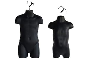 Mannequin24 The Competitive Store Toddler and Child Mannequin Forms Set Use with Boys and Girls Clothing 18MO-7 Kid Sizes, Black