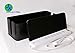 JK Home and Office Wire and Cable Organizer Box - Fits Long Power Strips - Large Clean-Look Management - Hide Ugly Cords, Surge Protectors, USB Sticks to De-Clutter Your Home - Includes 2 Wire Ties