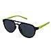 Flexible Rubber Kids Sunglasses for Boys and Girls - Bendable Unbreakable Silicone Gel Frame with Polarized Lenses - Black Frame & Neon Green Temples - by Optix 55