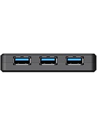 finigo Portable USB adaptador de extensión de 3.0 hub + Super Velocidad 5 Gbps de 4 puertos USB 3.0 Cable, Negro