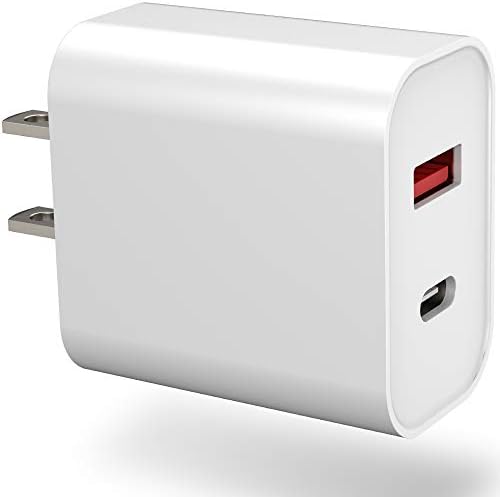 USB C Charger, SUPERDANNY 20W Power Delivery Power Adapter with QC 3.0, Dual Port Type C Wall Charger, Compact PD Fast Charger for iPhone 11 Pro Max, iPad, AirPods Pro, Google Pixel, Samsung Galaxy