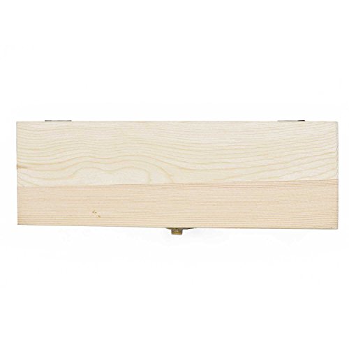 AVESON Plain Unfinished Wood Pencil Box, Unpainted Rectangle DIY Artist