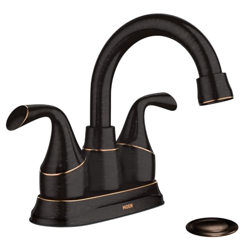 Moen Idora Mediterranean Bronze Two-Handle Centerset Bathroom Sink Faucet with Drain Assembly,