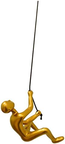 Free USA Shipping! If You Buy 4 ! Get 1 Free! Gold Color Resin Made Climbing Man Wall Art Home Decor X 1pc. Cord Included + Gold Hanging Pin Included